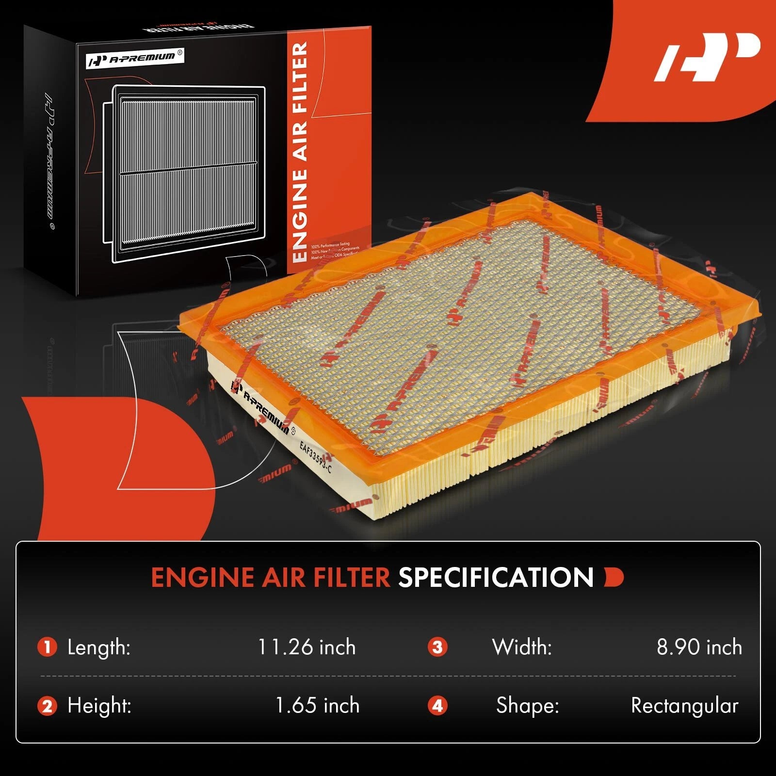 2X Engine Air Filter for Ford Mustang (1986-1993) Taurus (1989-1995)