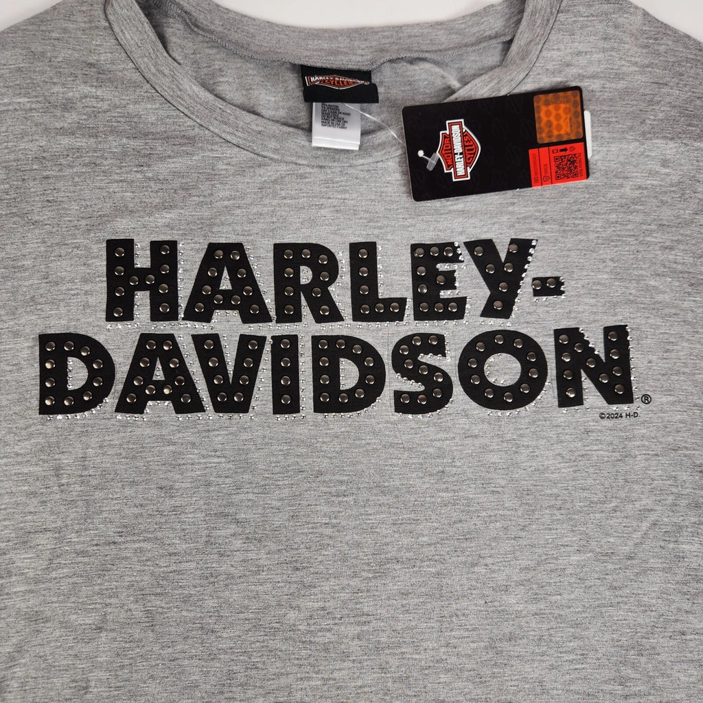Hollow Short Sleeve Crew Neck Shirt for Harley-Davidson (HT4848HGY)