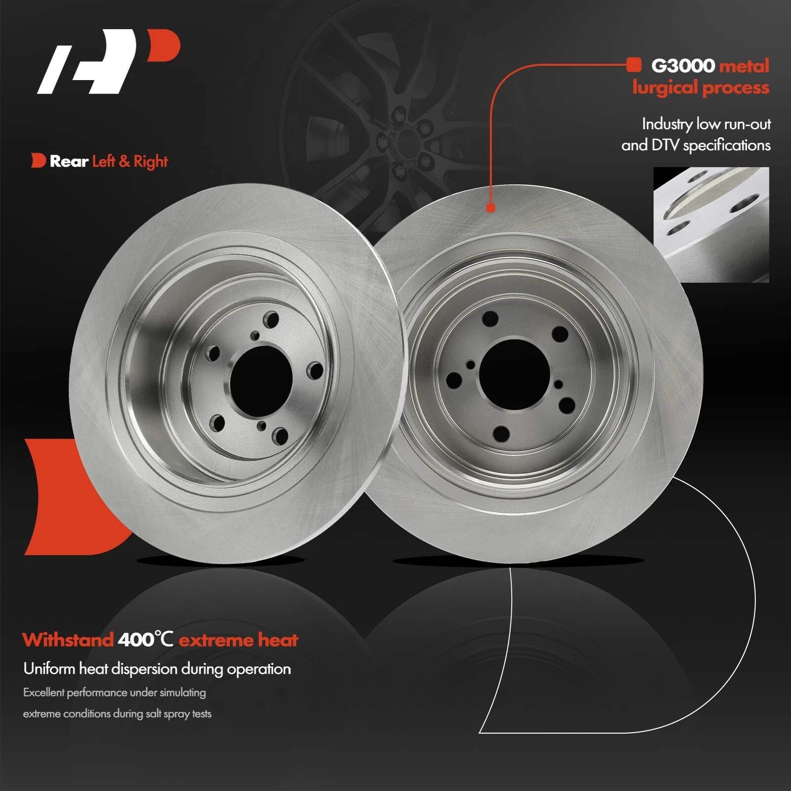 Rear Disc Brake Rotors & Ceramic Pads for Subaru Outback Legacy (2000–2004)