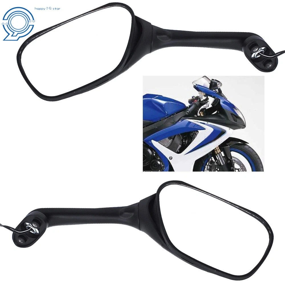 Black Rear View Mirrors with Turn Signals for Suzuki GSXR600 GSXR750 (2005–2016)