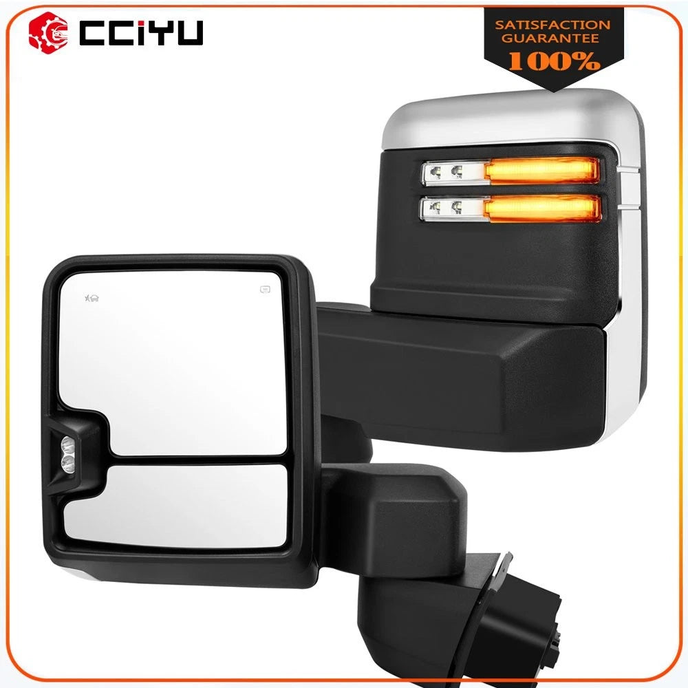 Set of 2 Chrome Power Mirrors for Chevy Silverado/GMC Sierra 2500 3500 (2019–2022)