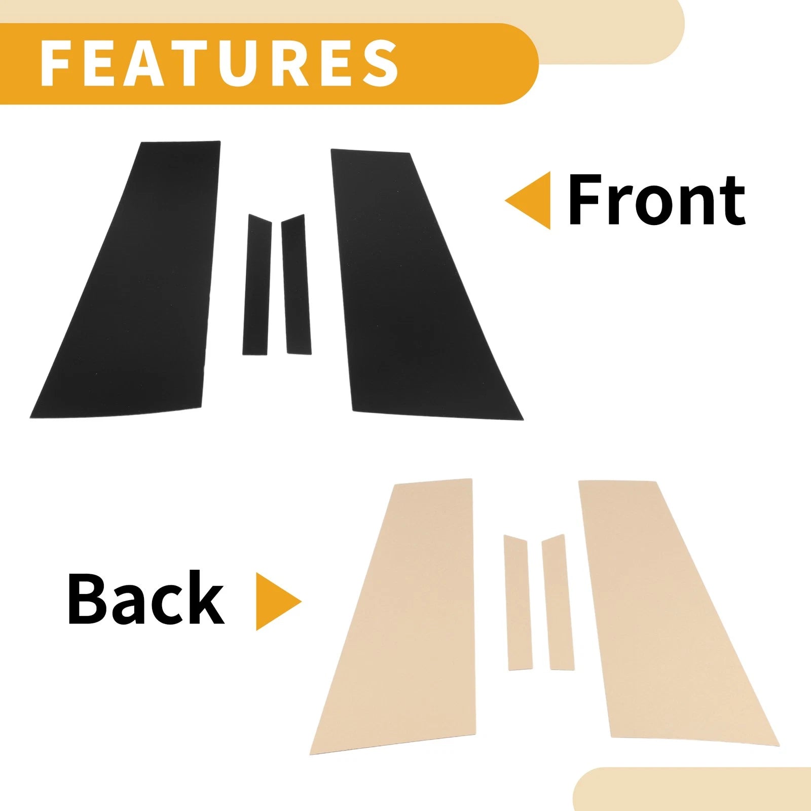 Set of 4 Car Pillar Window Trim Covers for Mercedes Benz CLS-Class (2012–2016) Black
