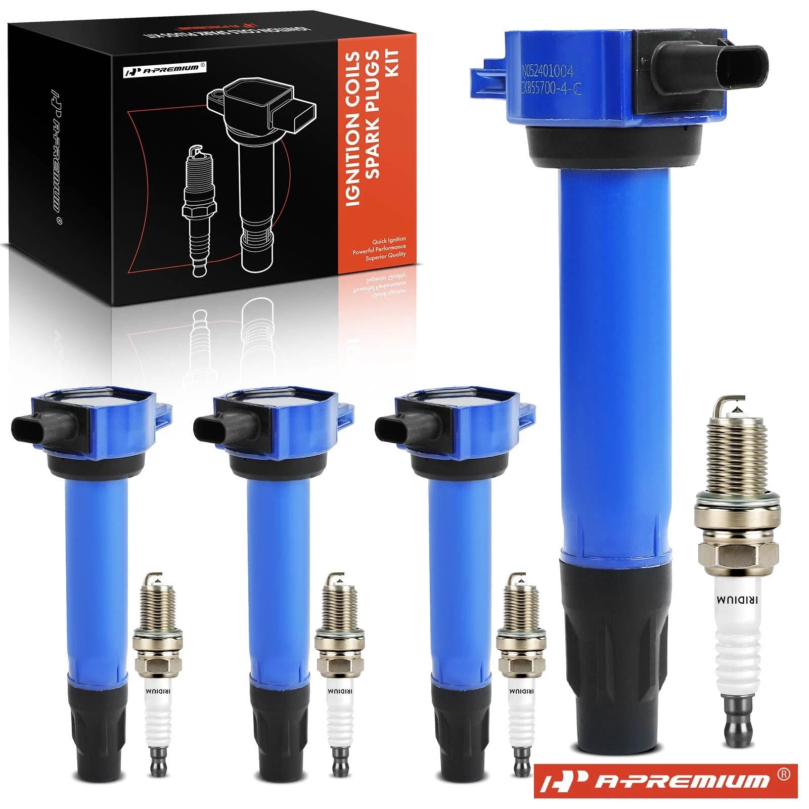 Set of 4 Ignition Coils & Iridium Spark Plugs for Jeep Compass (2007–2017)