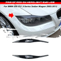 Carbon Look Headlight Eyelid Eyebrow Trim for BMW 3-Series E90 E91 (2005–2012)