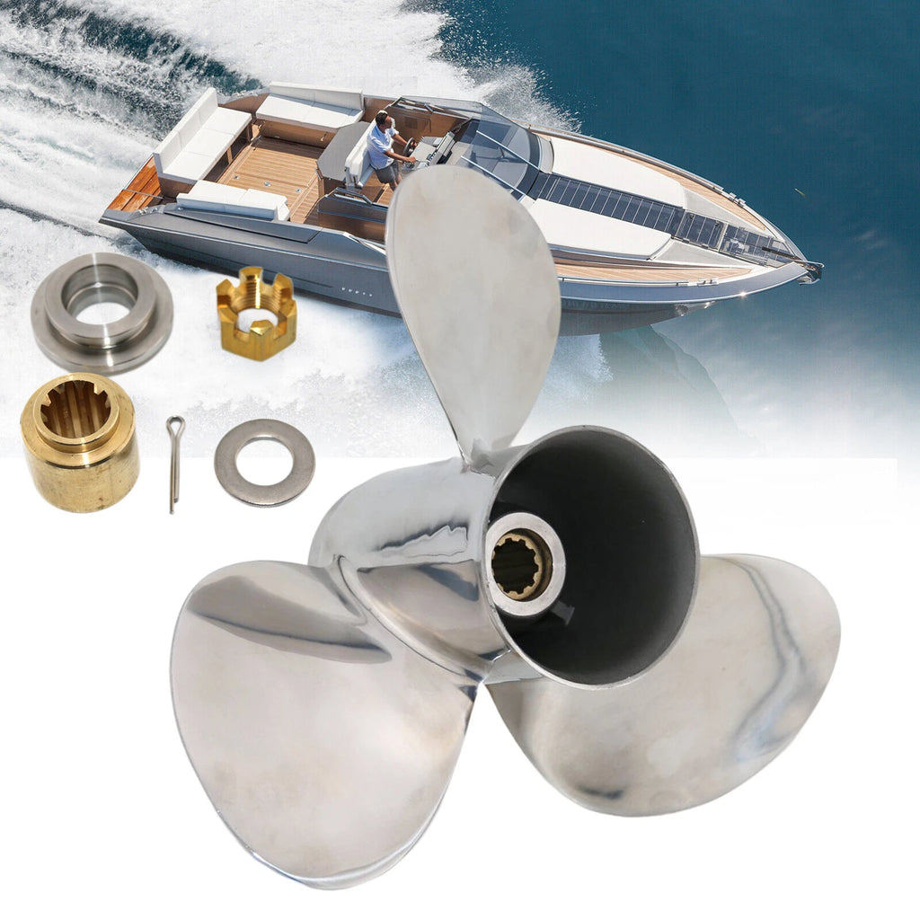 Stainless Steel Propeller 10 1/8x12 for Yamaha 20-30HP + Hardware Kit