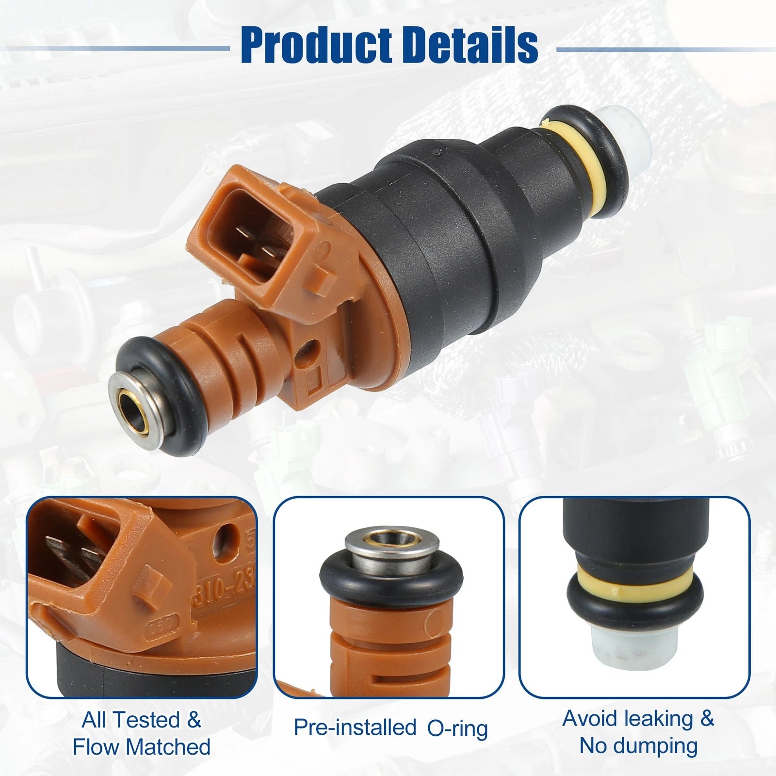 Set of 4 Fuel Injector Nozzles for Hyundai Tiburon 2.0L (1997–2001) 35310-23210
