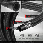 Set of 4 J2 6AN Nylon Braided Stainless Steel Fuel Line Hose Ends for Universal