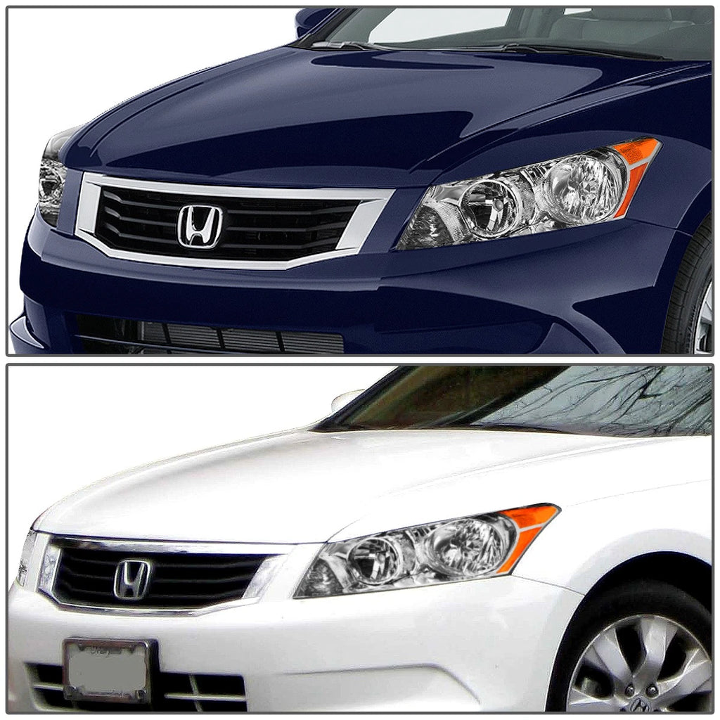 Pair Chrome Housing Amber Corner Headlights for Honda Accord (2008–2012)