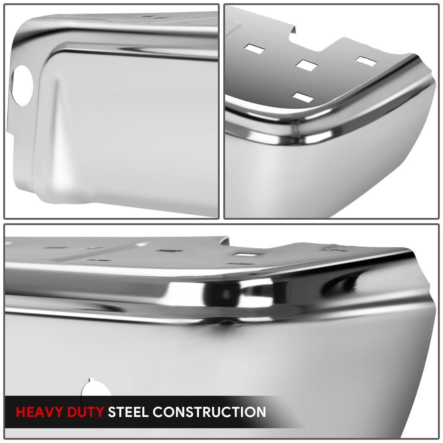 Chrome Rear Bumper End for Ford F-250 SD (2008–2016) w/ Sensor Holes