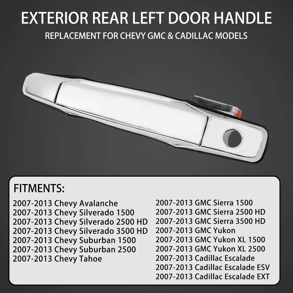 Chrome Door Handle Front Left for Chevy Silverado GMC Sierra (2007-2013)