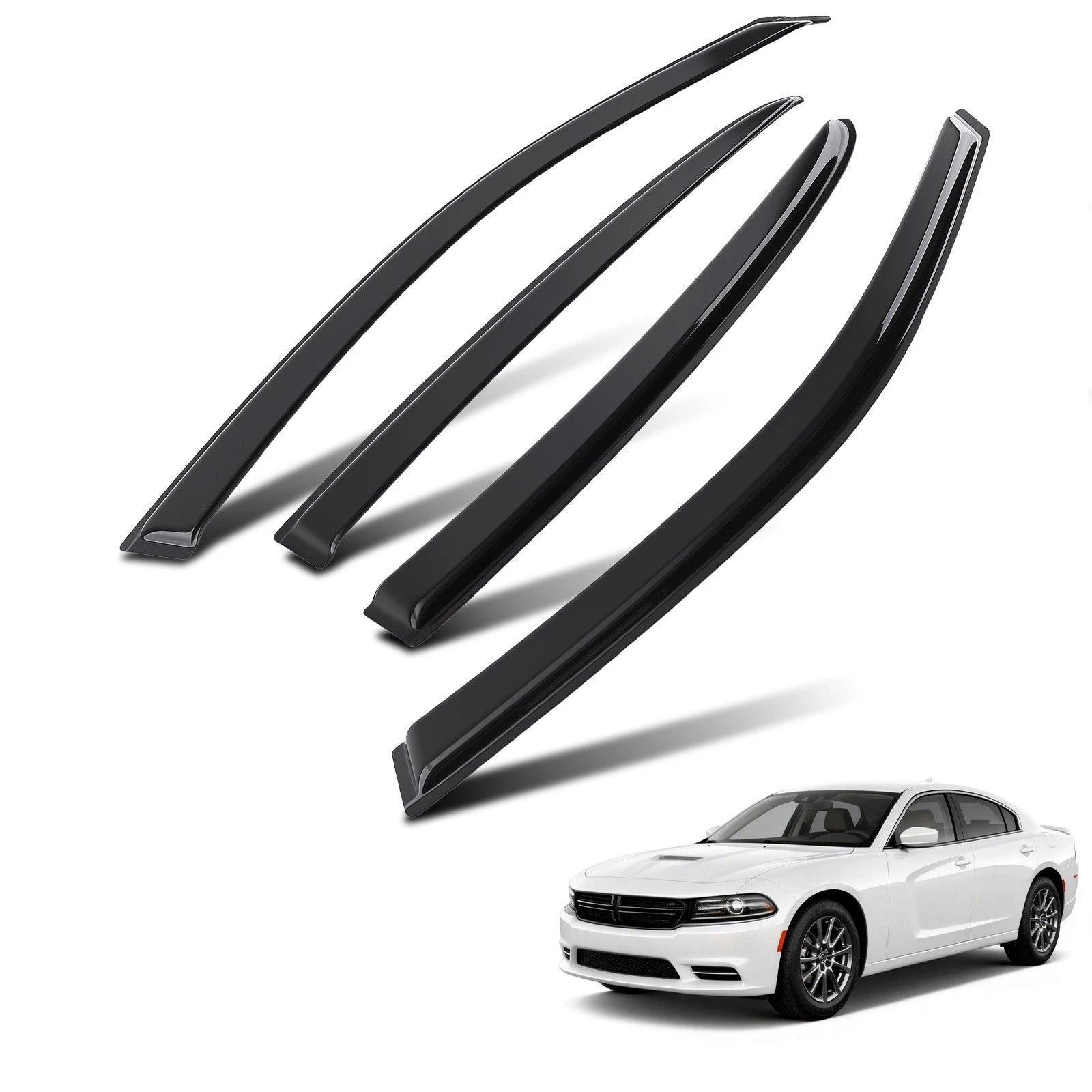 Set of 4 Window Visor Rain Guards for Dodge Charger (2011–2023)