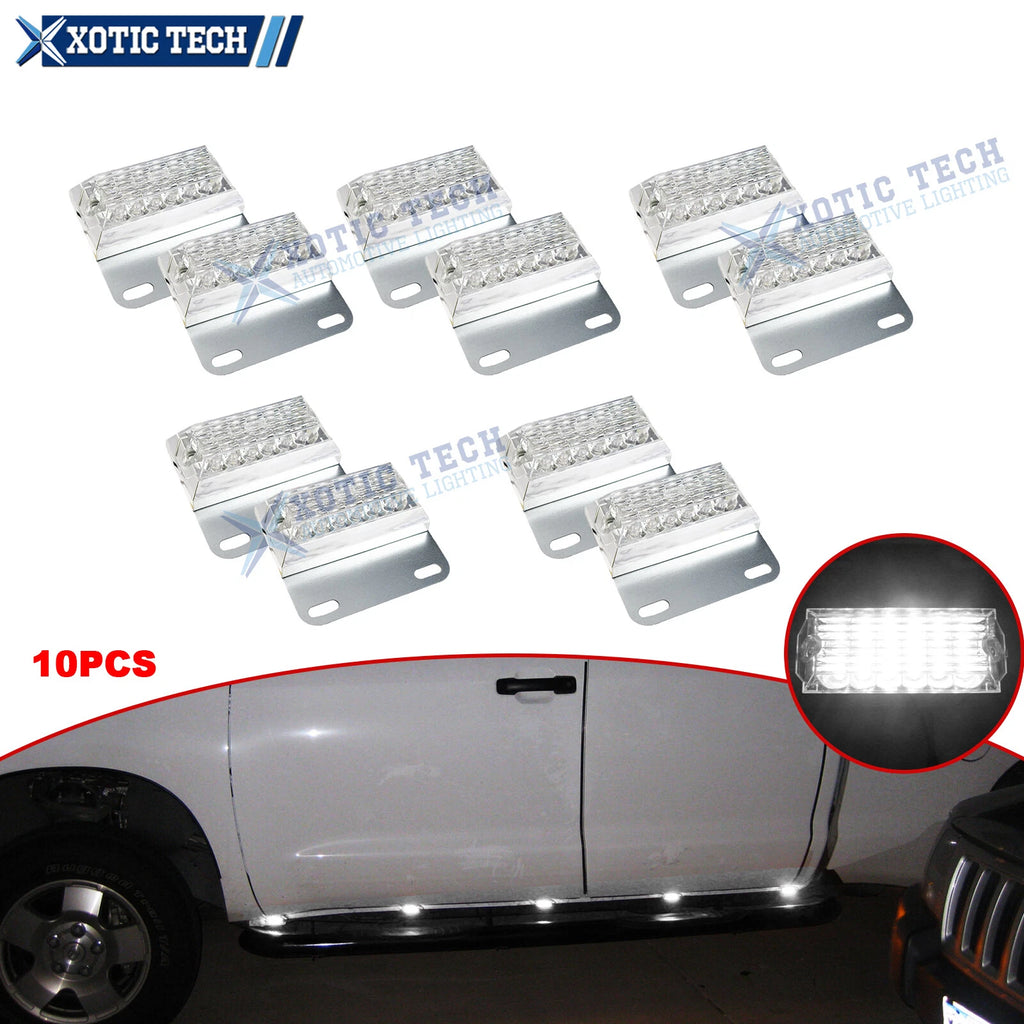 10PCS White Side Marker Lights for Commercial Truck Trailer (Universal)