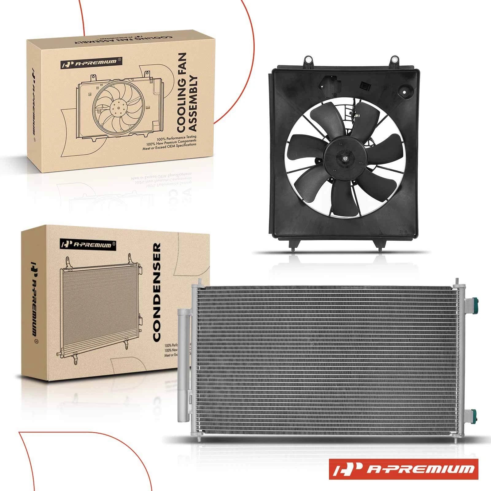 A/C Condenser and Cooling Fan Assembly Kit for Honda CR-V (2010–2011)