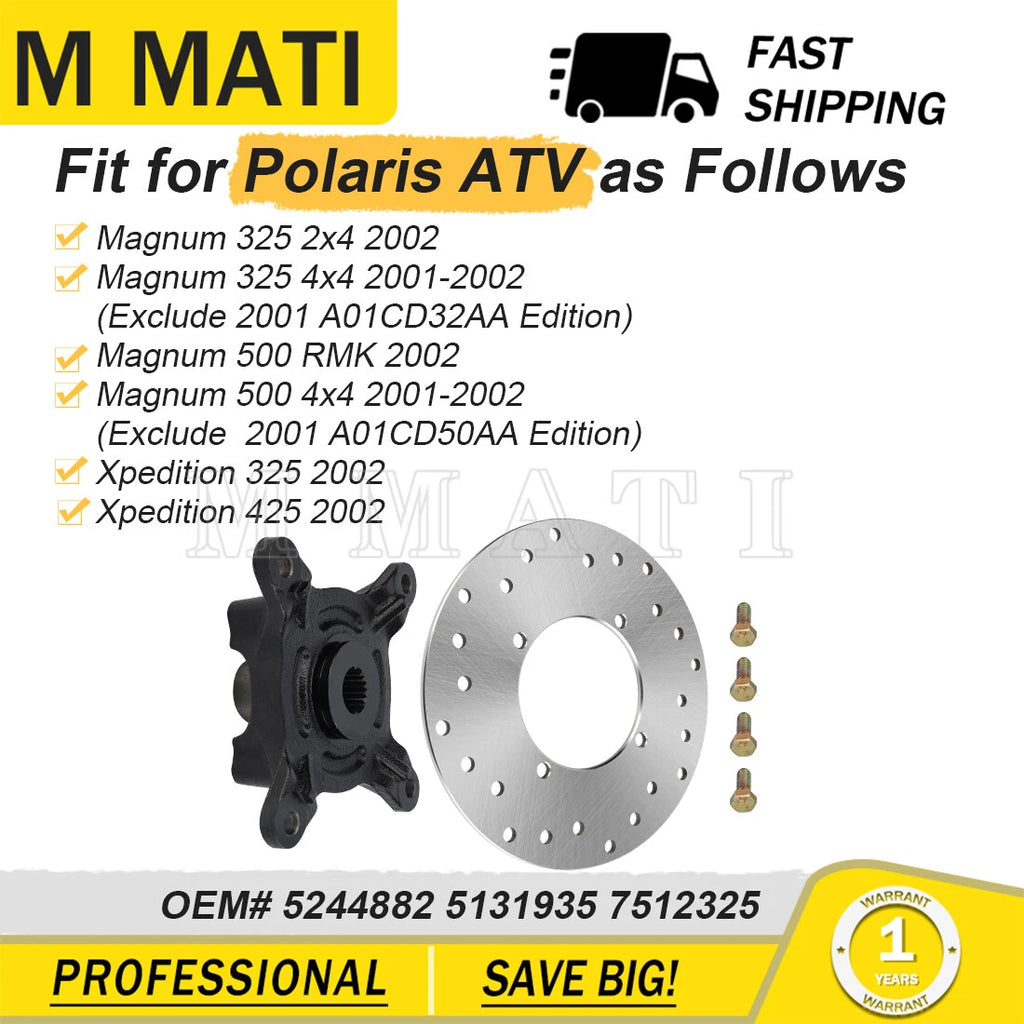 Rear Left Wheel Hub & Brake Rotor for Polaris Magnum 500 4x4/RMK 500 (2001–2002)