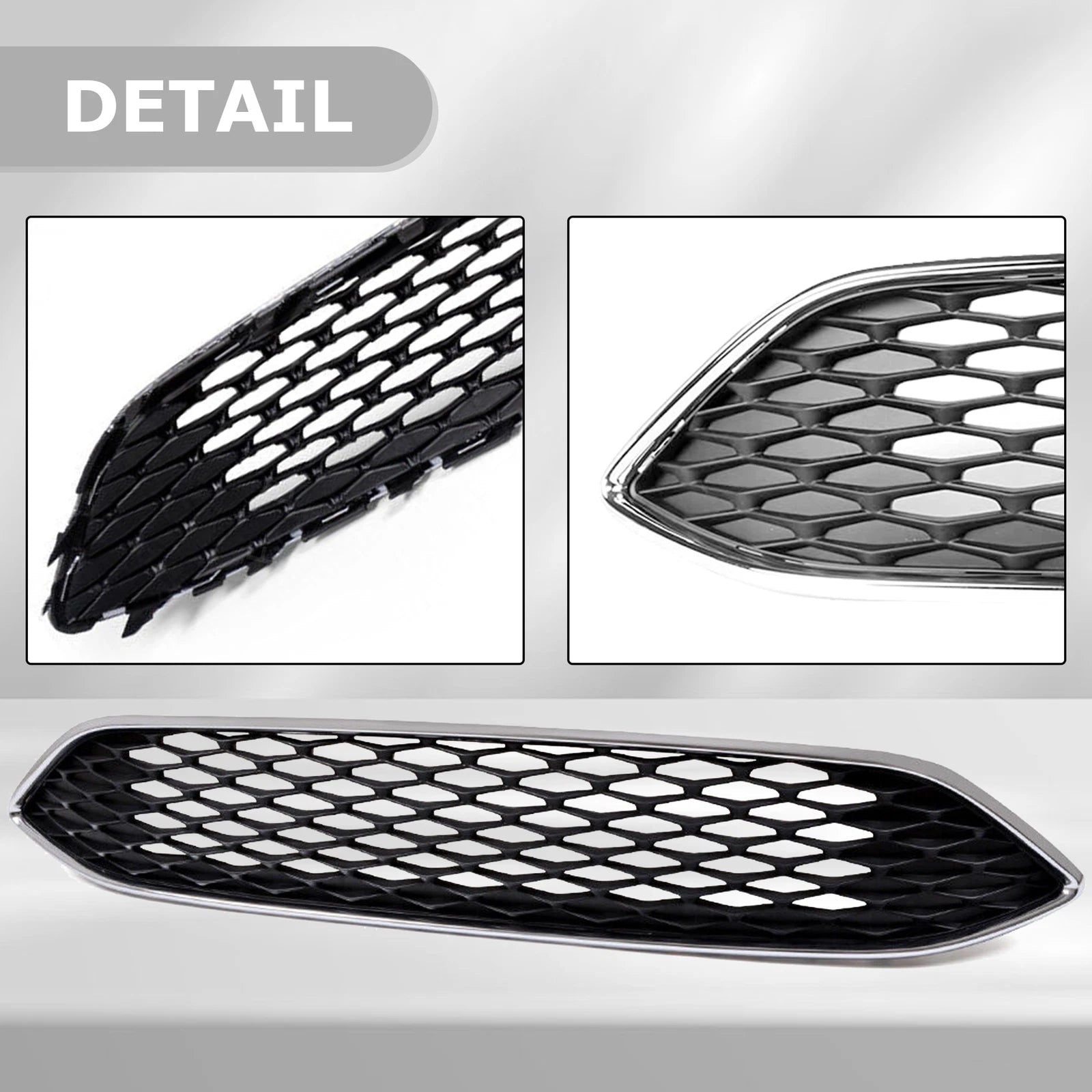 Front Upper Center Bumper Grille with Chrome Trim for Ford Focus (2015–2018)