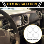 Set of 1 AC Vent Dashboard Decoration Rings for Toyota Tacoma (2016–2023) Silver Tone