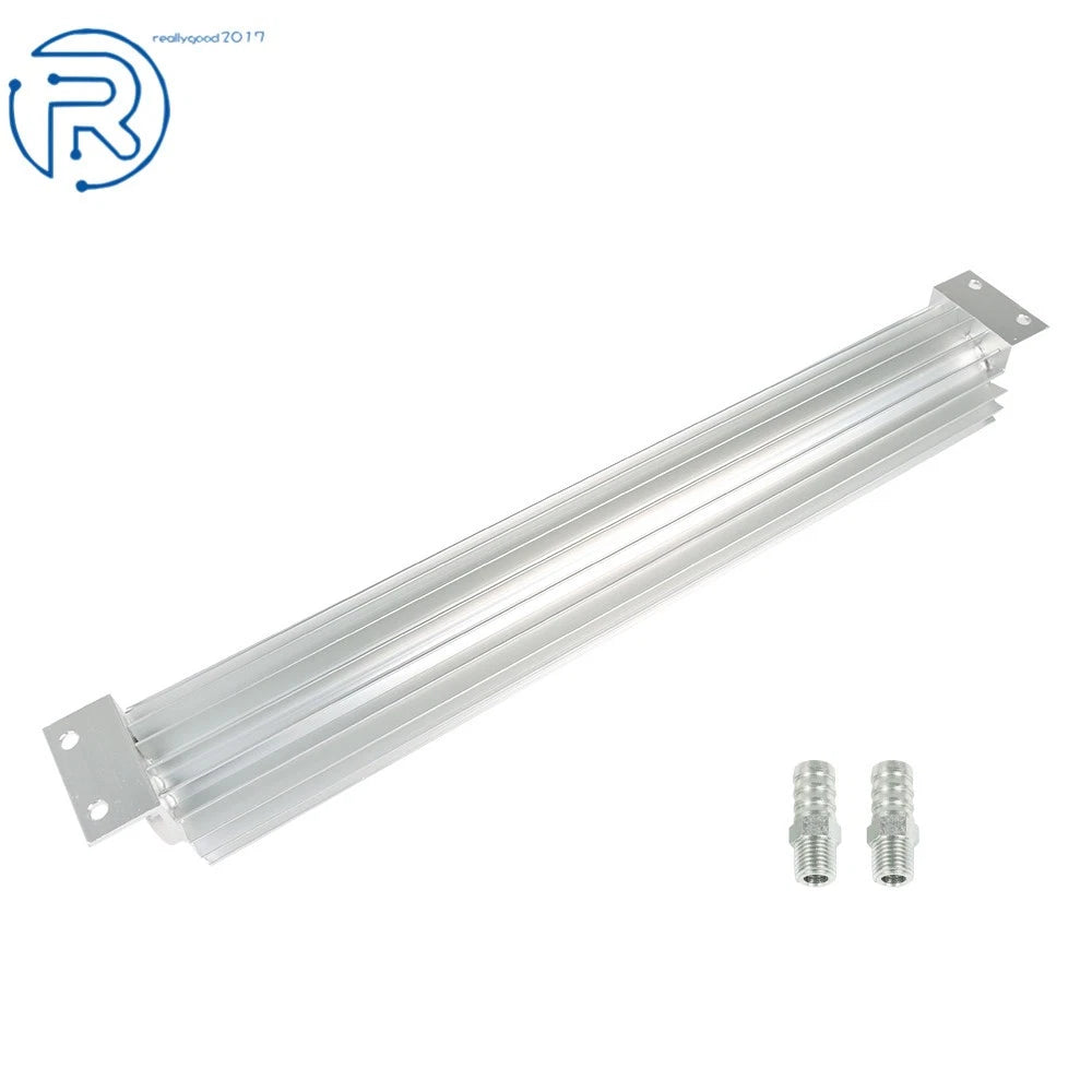 1Pc 18" Aluminum Dual Pass Finned Transmission Oil Cooler for Universal