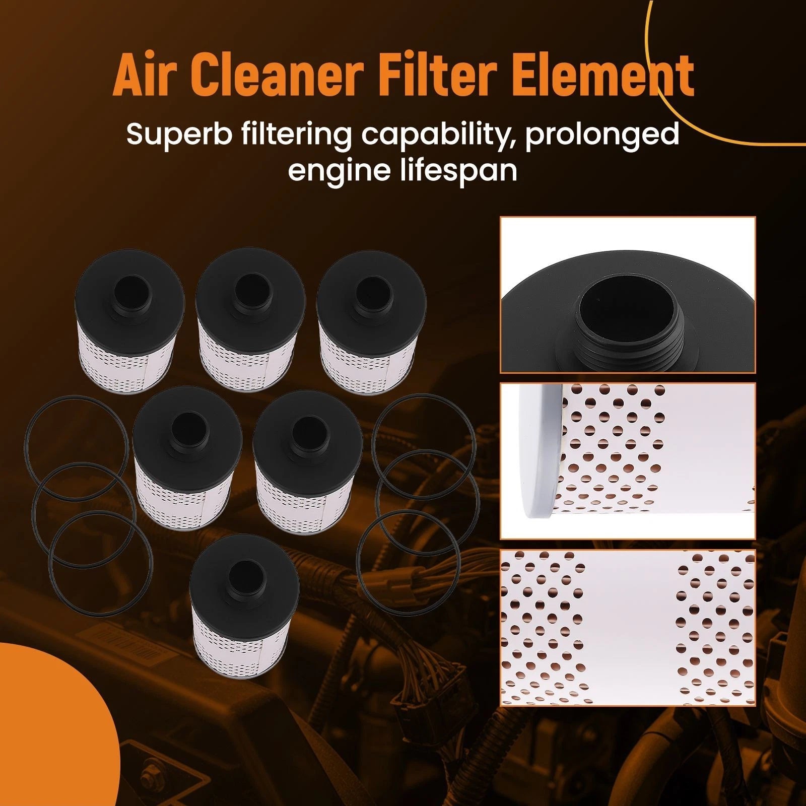 Set of 6 Fuel Filter Elements for 496 Series Tank Filter (30 Micron)