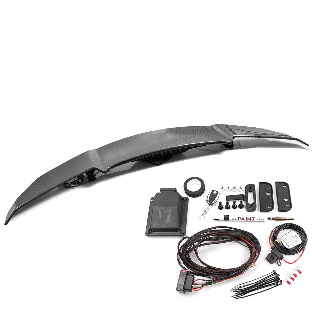 Carbon Fiber Electric Lift Rear Trunk Spoiler Wing Universal