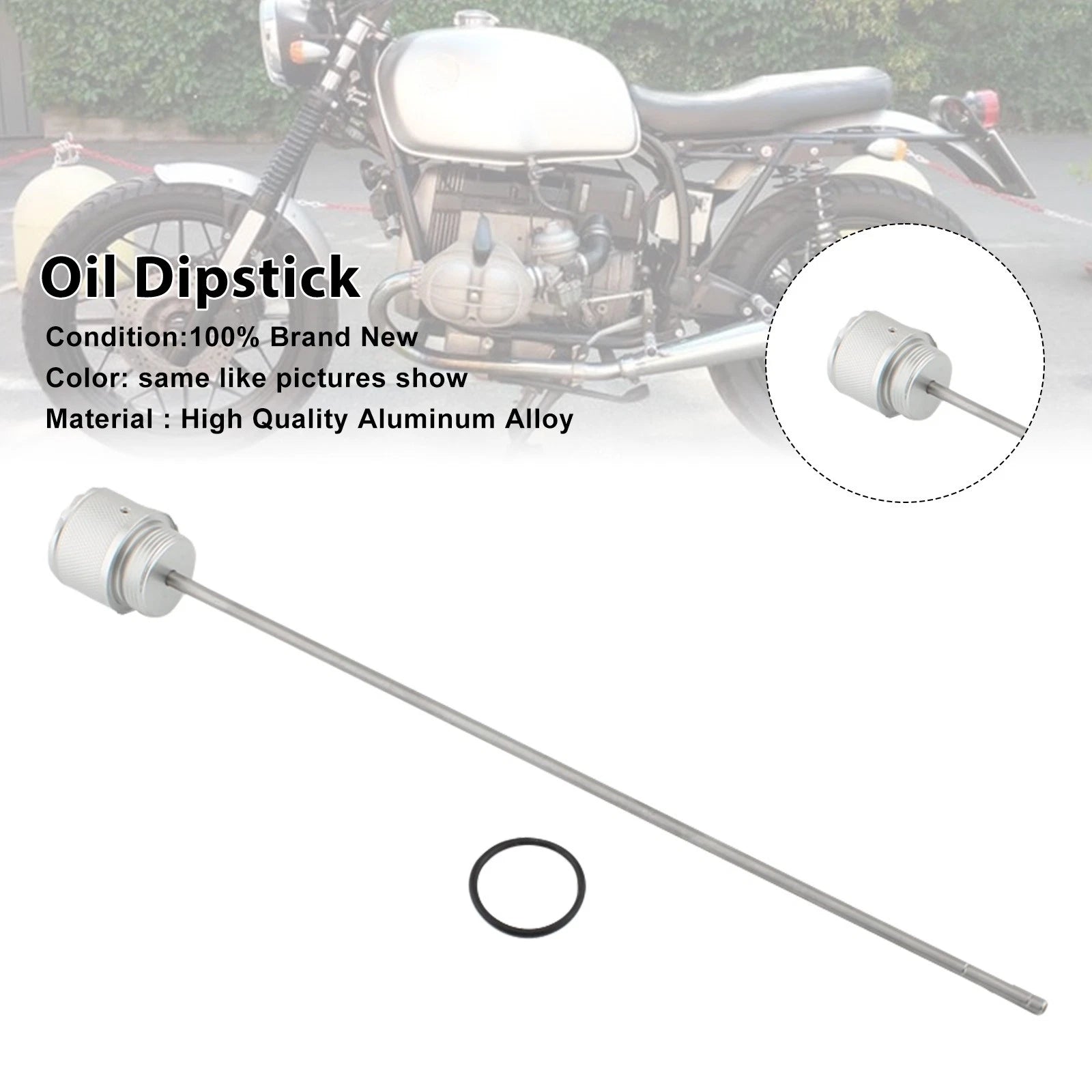 Oil Dipstick Plug for BMW R 45 65 80 100 (1978–1996) Silver