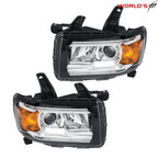 Set of 2 Front Headlights for GMC Canyon (2015–2022) Halogen with LED DRL Chrome