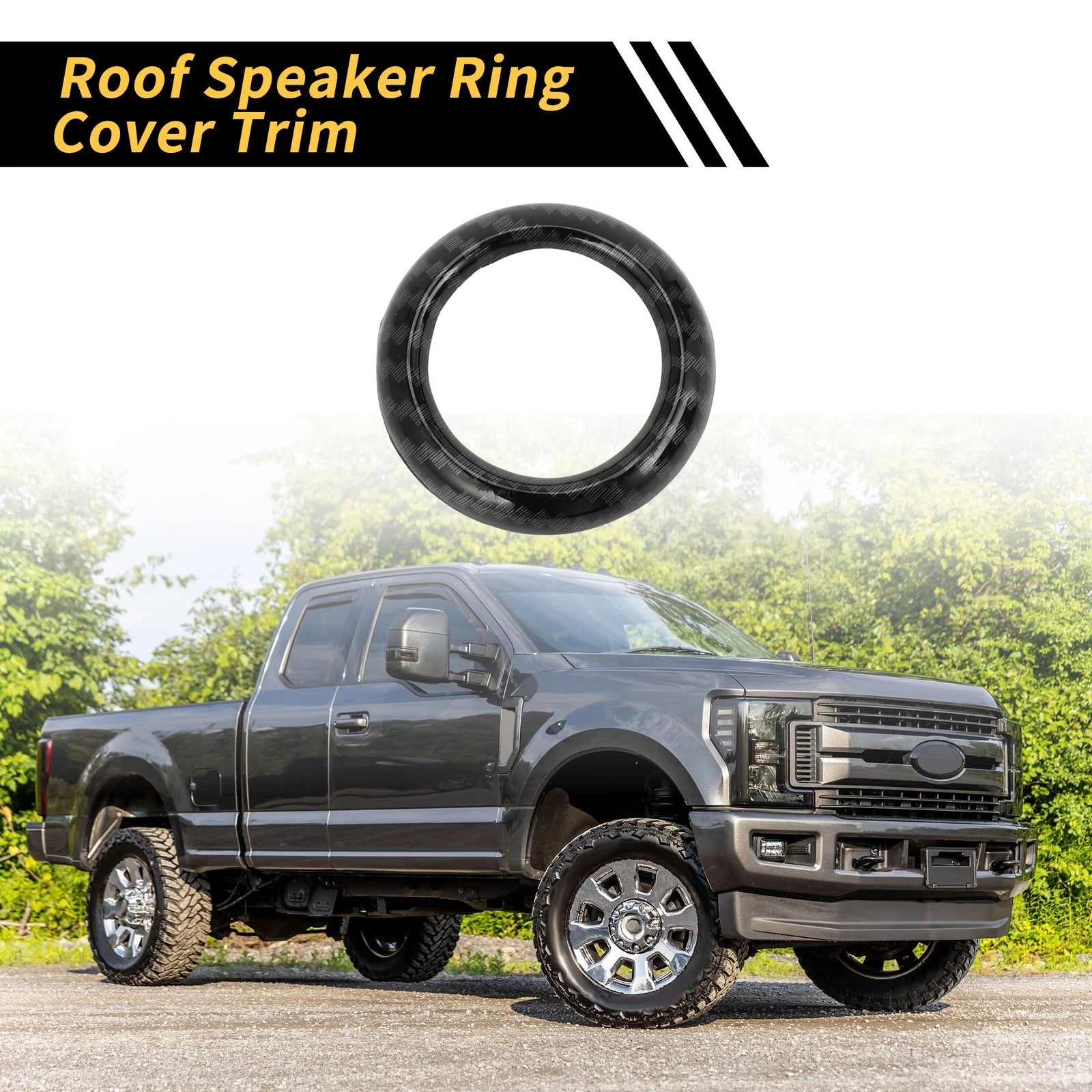 Carbon Fiber Roof Speaker Ring Cover Trim for Ford Maverick (2022–2024)