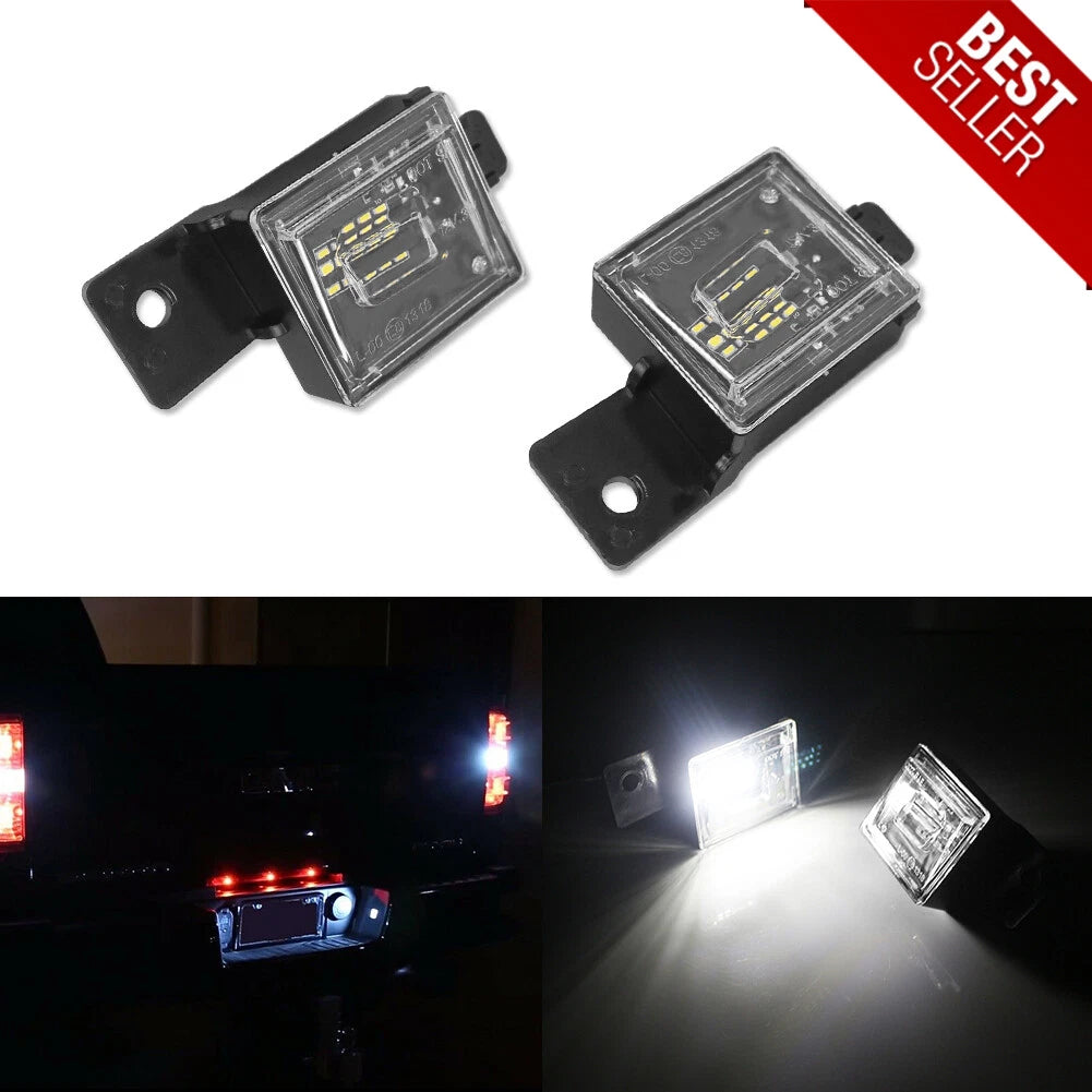 LED License Plate Lights for Chevrolet Silverado GMC Sierra 1500 2500 (2014–2023)