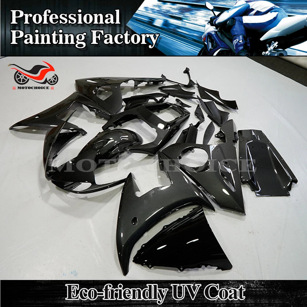 Black Carbon Fiber ABS Fairing Kit for Yamaha YZF R6/R6S (2003–2009)