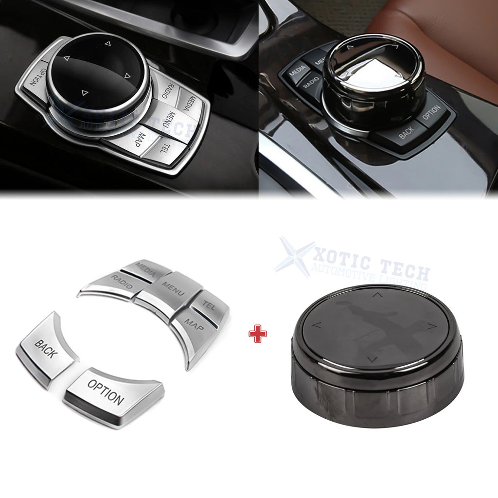 iDrive 7-Button Black Interior Multimedia Cover Trim for BMW 2–5 Series (2014–2019)