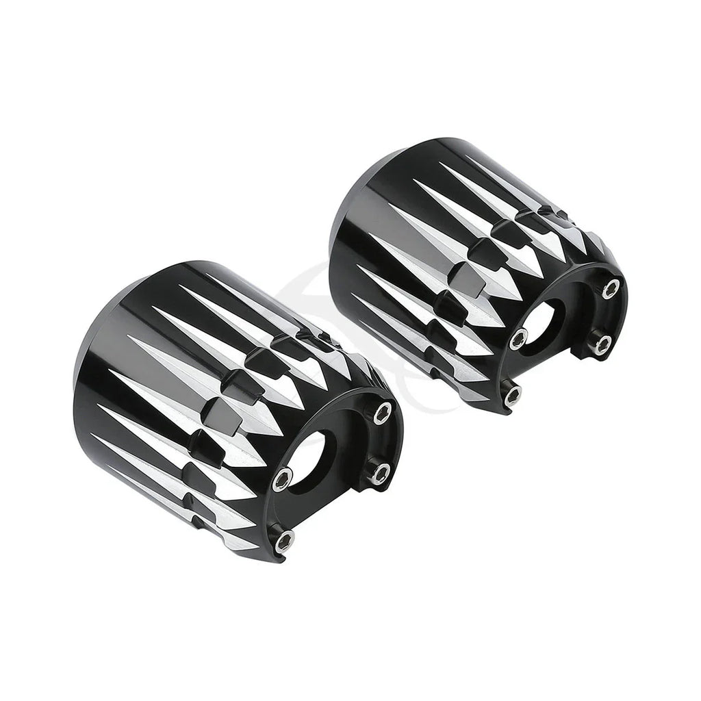 Black Lower Fork Slider Covers for Harley Road Street Electra Glide (84-2013)