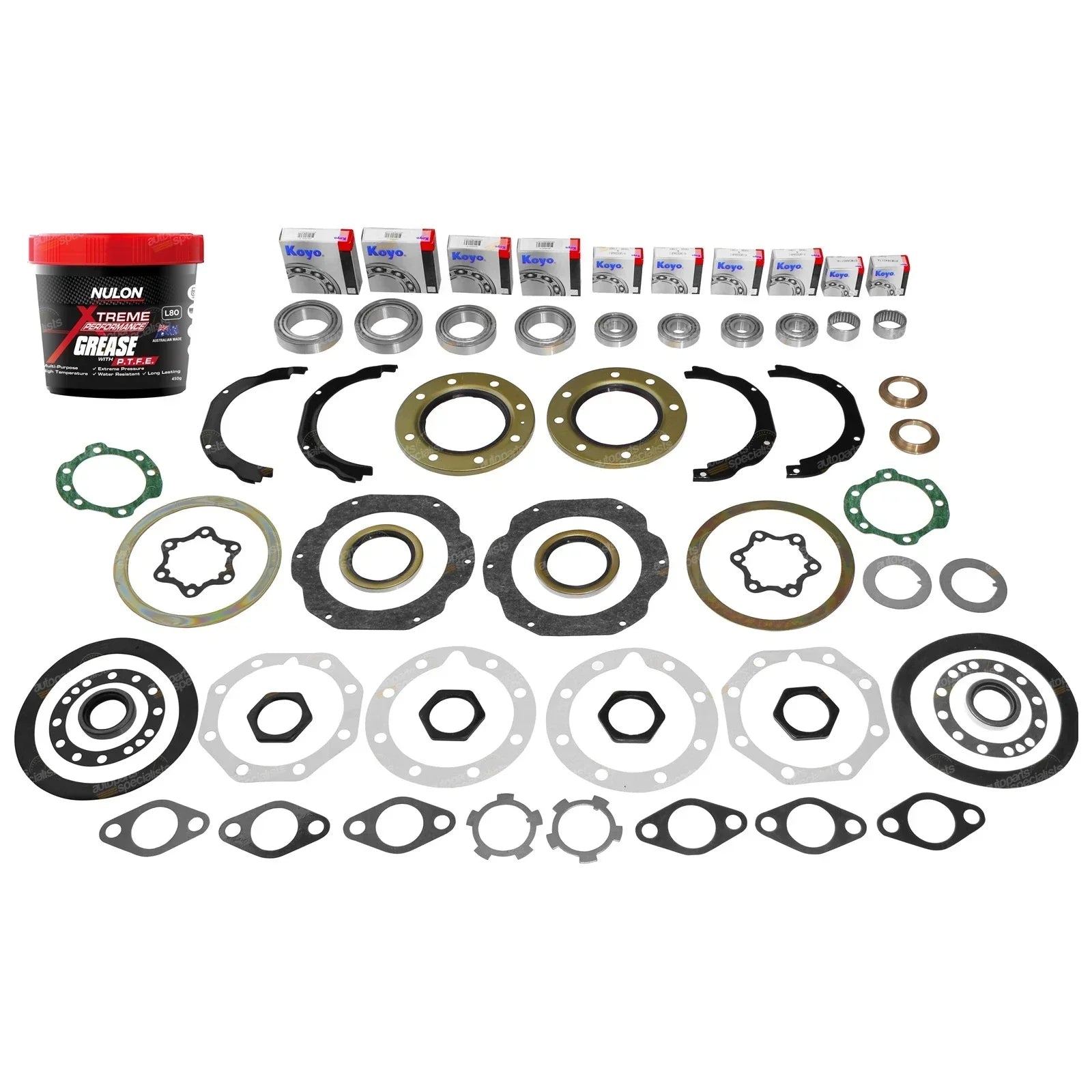 Swivel Hub Wheel Bearing Repair + Nulon Grease for Toyota VDJ76/78/79