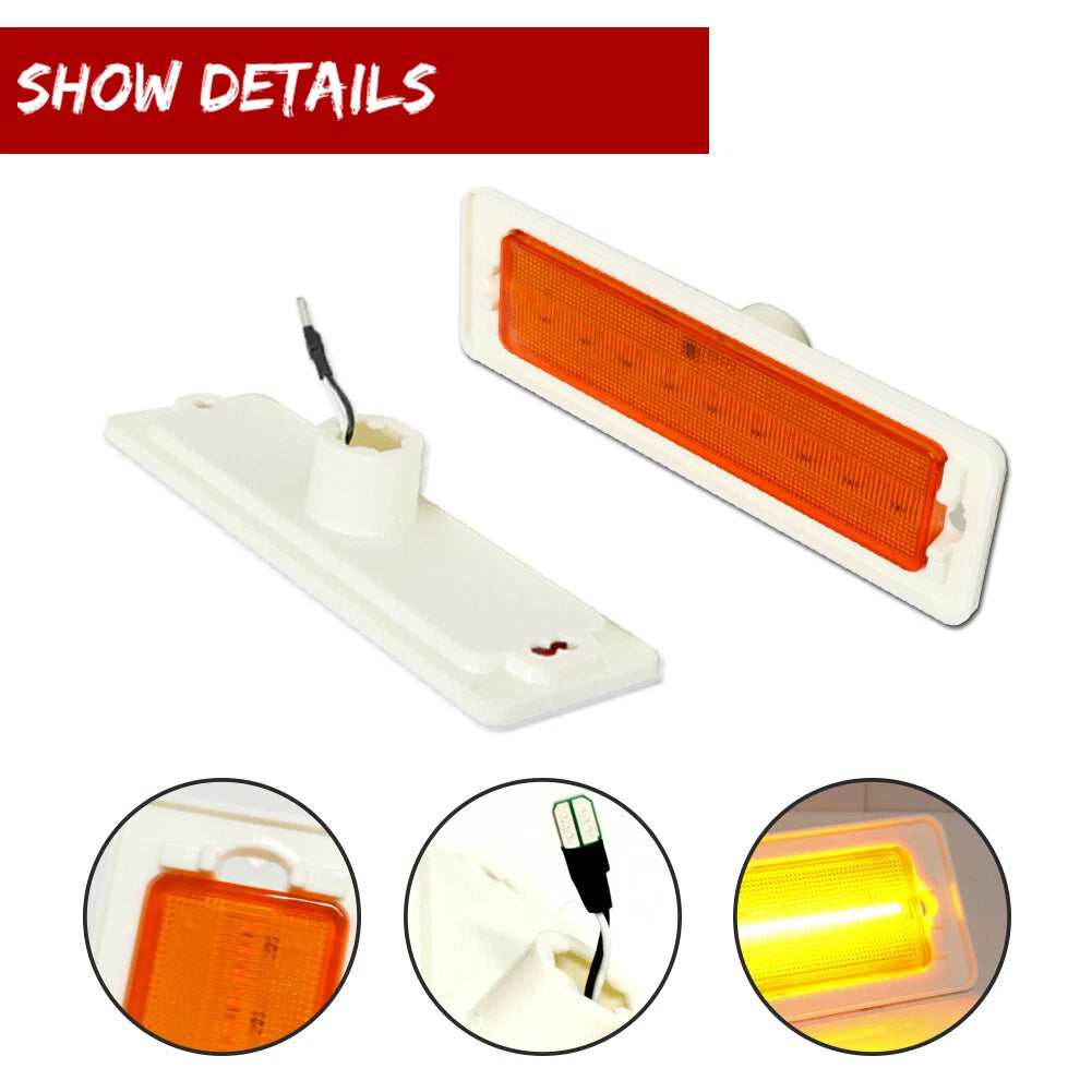 Set of 4 LED Front & Rear Side Marker Lights for Chevy Nova (1970–1974)