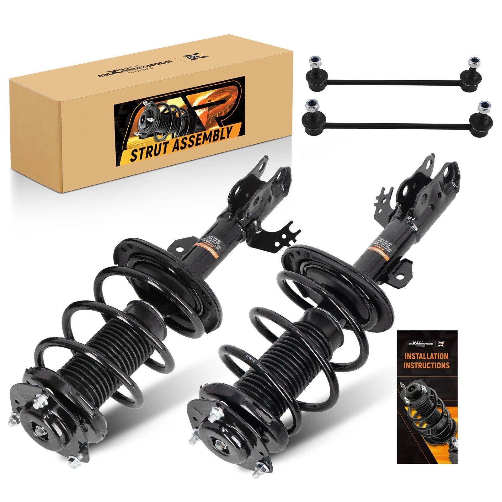 Front Complete Struts w/ Sway Bar Links for Toyota Camry (2012–2017)