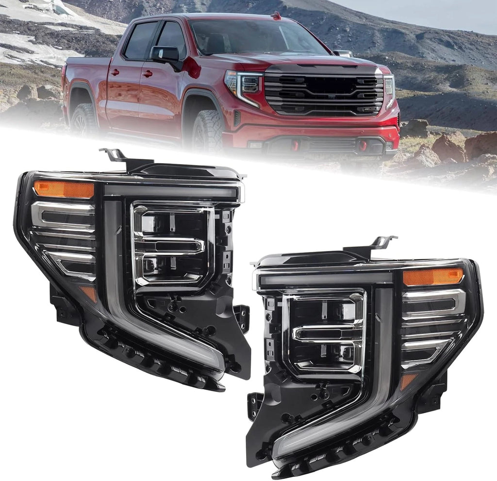 Full LED Headlights Pair for GMC Sierra 1500 (2022–2025)