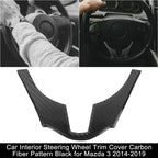 Carbon Fiber Steering Wheel Trim Cover for Mazda 3 (2014–2016)