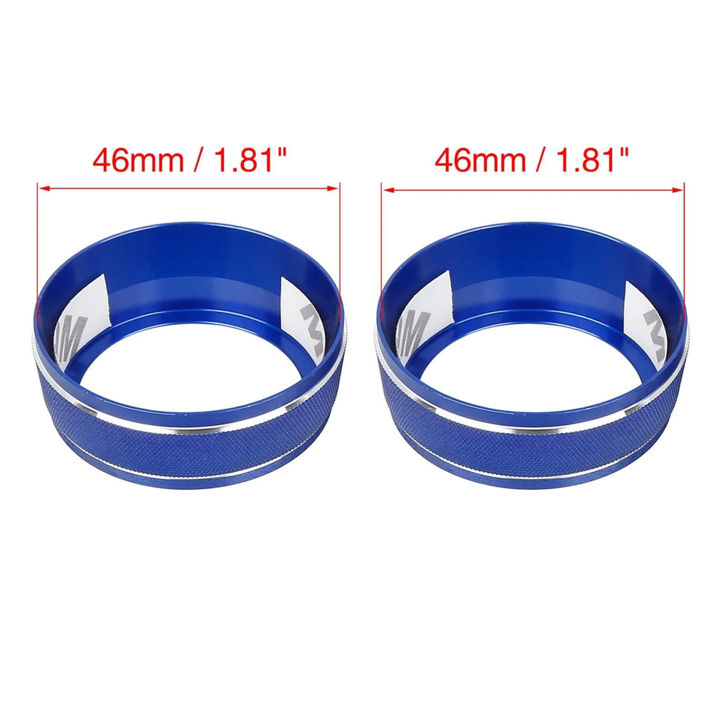 2X Blue AC Climate Control Knob Ring Trim Cover for Toyota RAV4 (2019–2021)