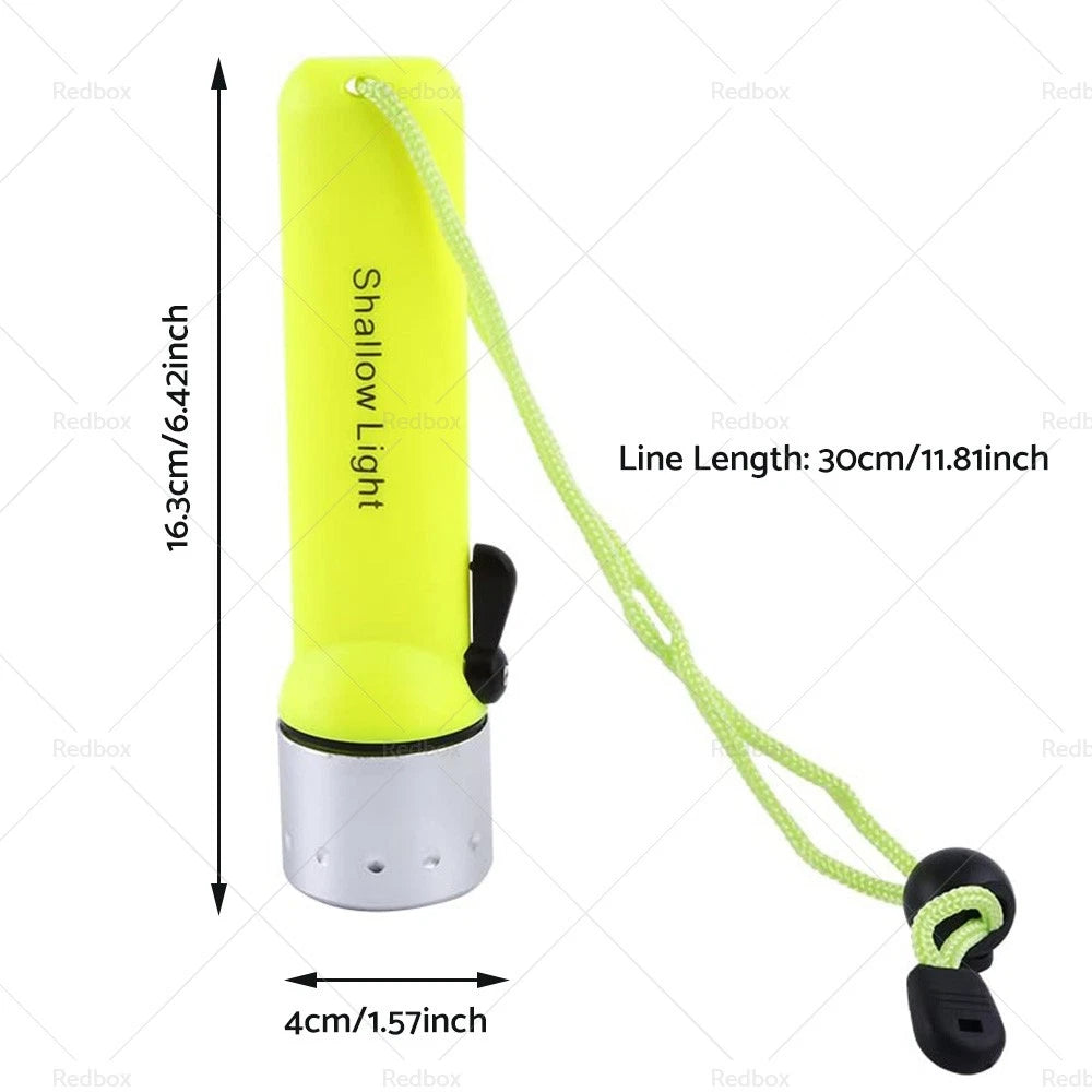 LED Scuba Diving Flashlight Torch Waterproof 180Lm for Underwater Use