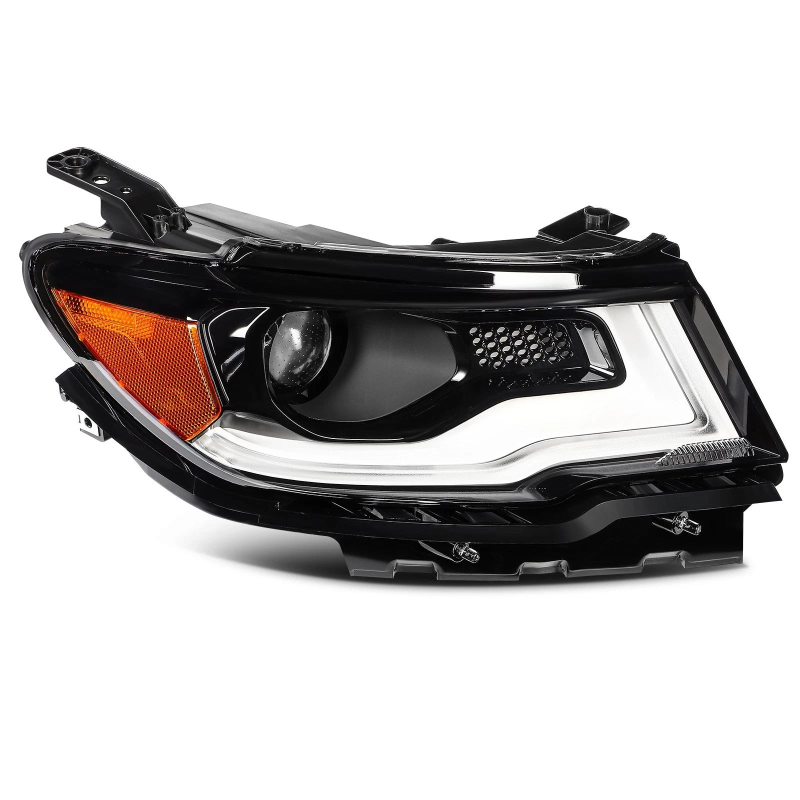 HID/Xenon LED DRL Projector Headlight Assembly Pair for Jeep Compass (2017–2021)