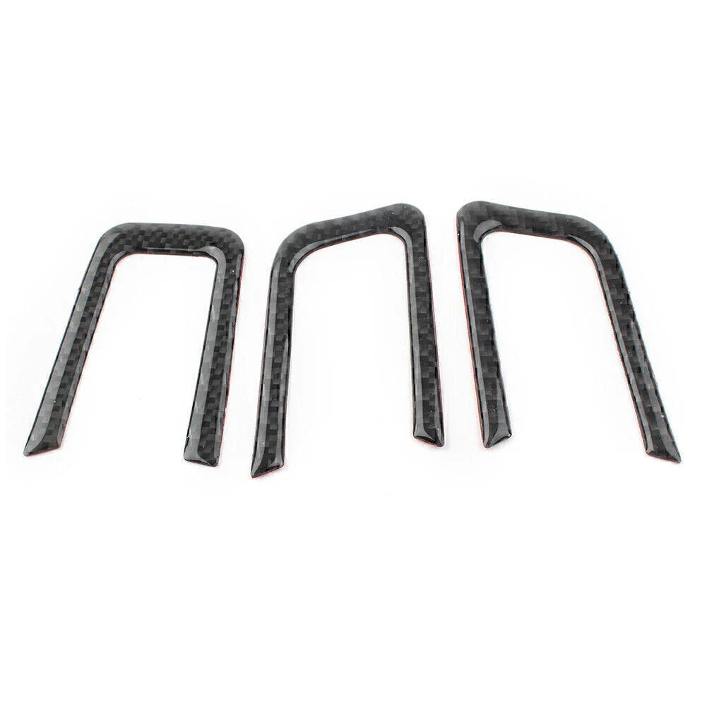 3 x Carbon Fiber Steering Wheel Cover Trim for Ford Mustang (2015-2019)