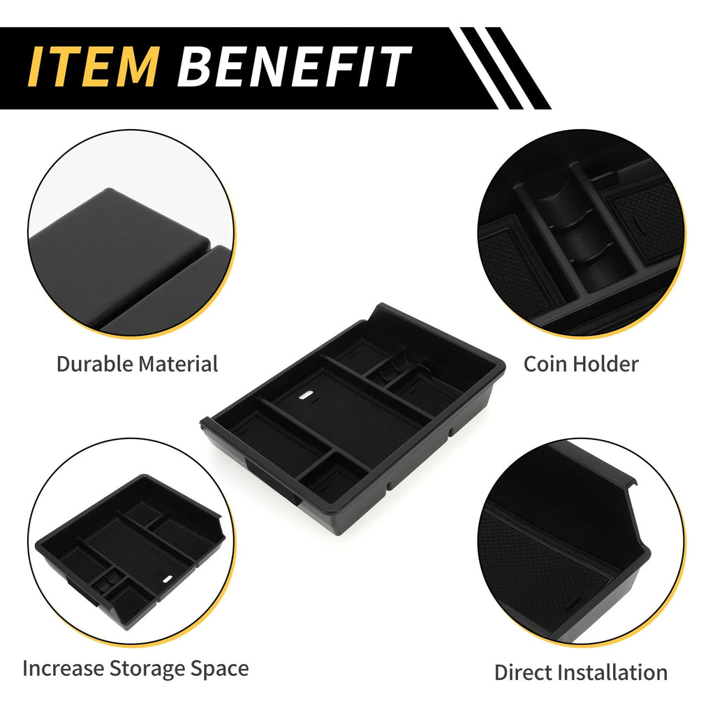 Center Console Organizer Tray for Chevy Silverado, GMC Sierra (2014–2023)