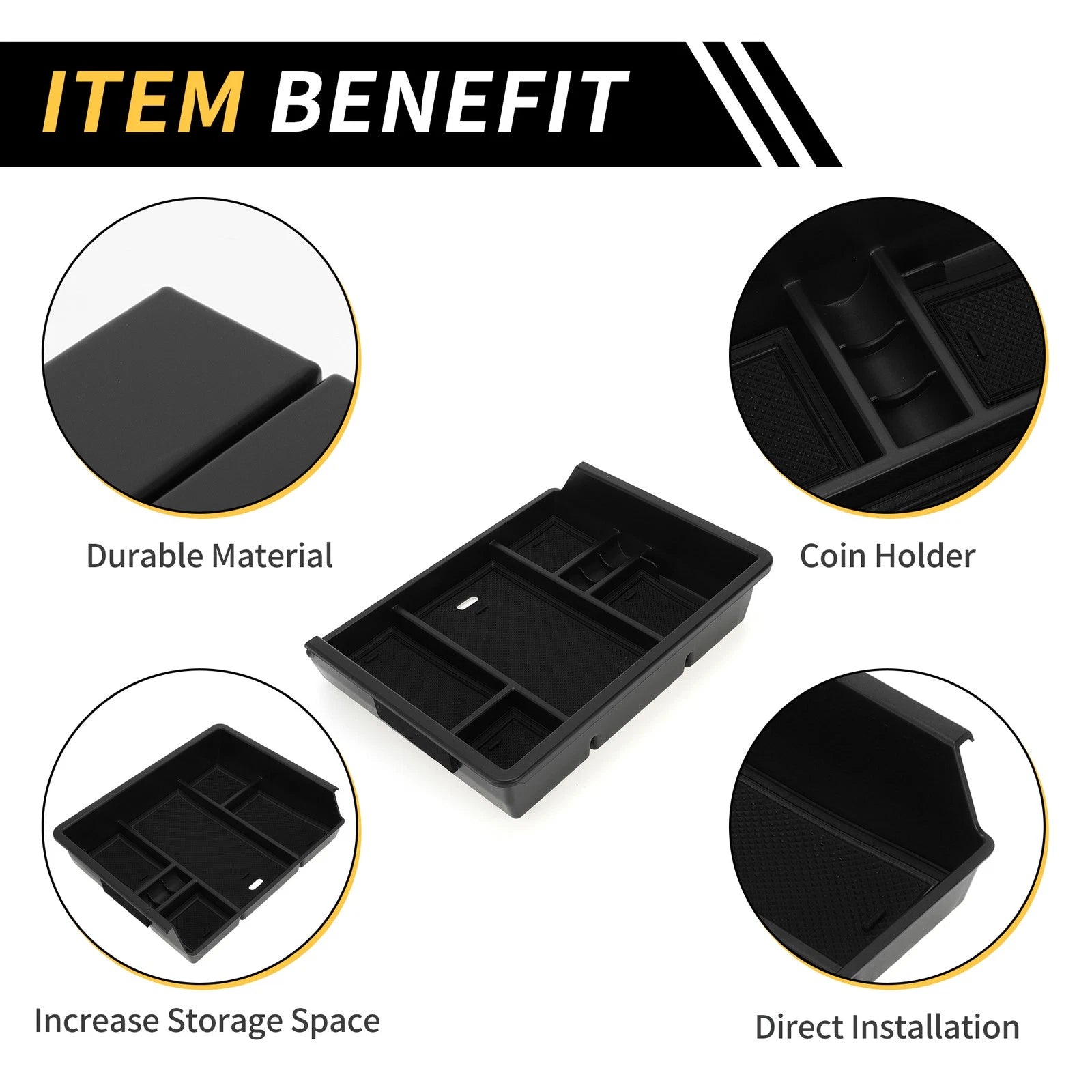 Center Console Organizer Tray for Chevy Silverado, GMC Sierra (2014–2023)