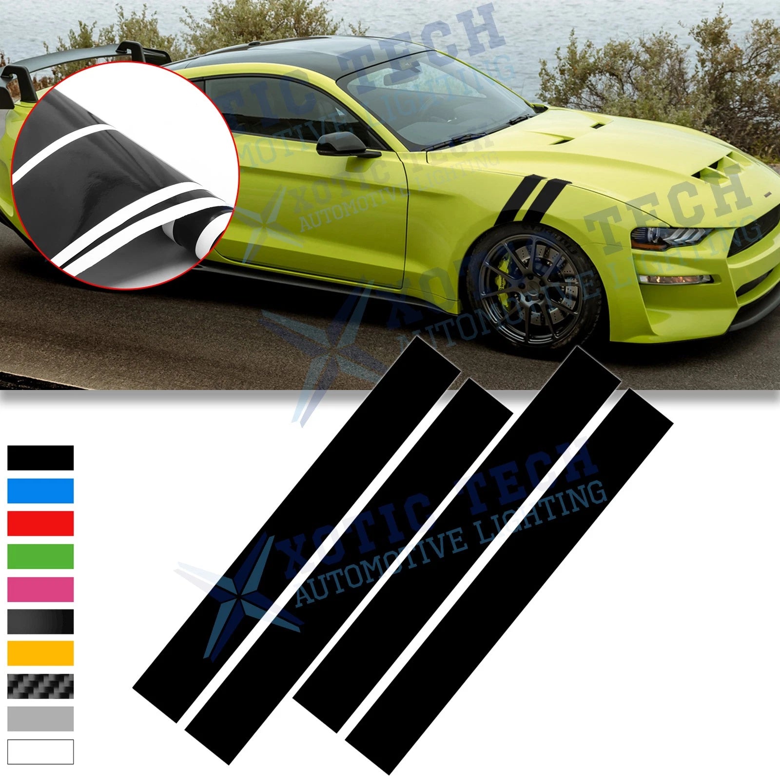 Universal Fender Stripes Hash Marks Vinyl Decal for Car Truck (Multi Color)