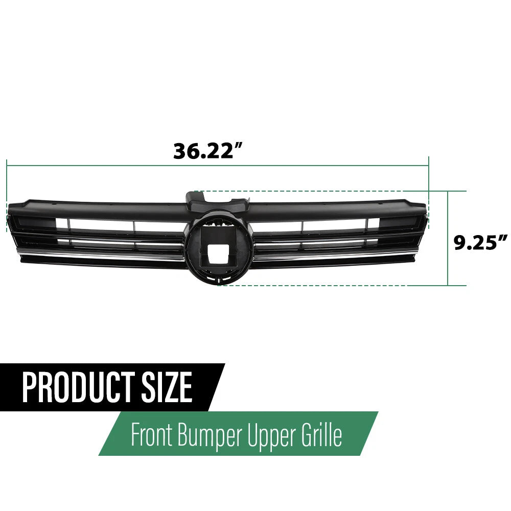 Front Bumper Grille with Chrome Trim for Volkswagen Golf SportWagen (2018–2020)