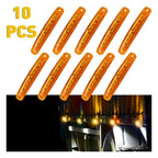 10X Amber LED Side Sealed Marker Clearance Light for Trailer Truck (V)