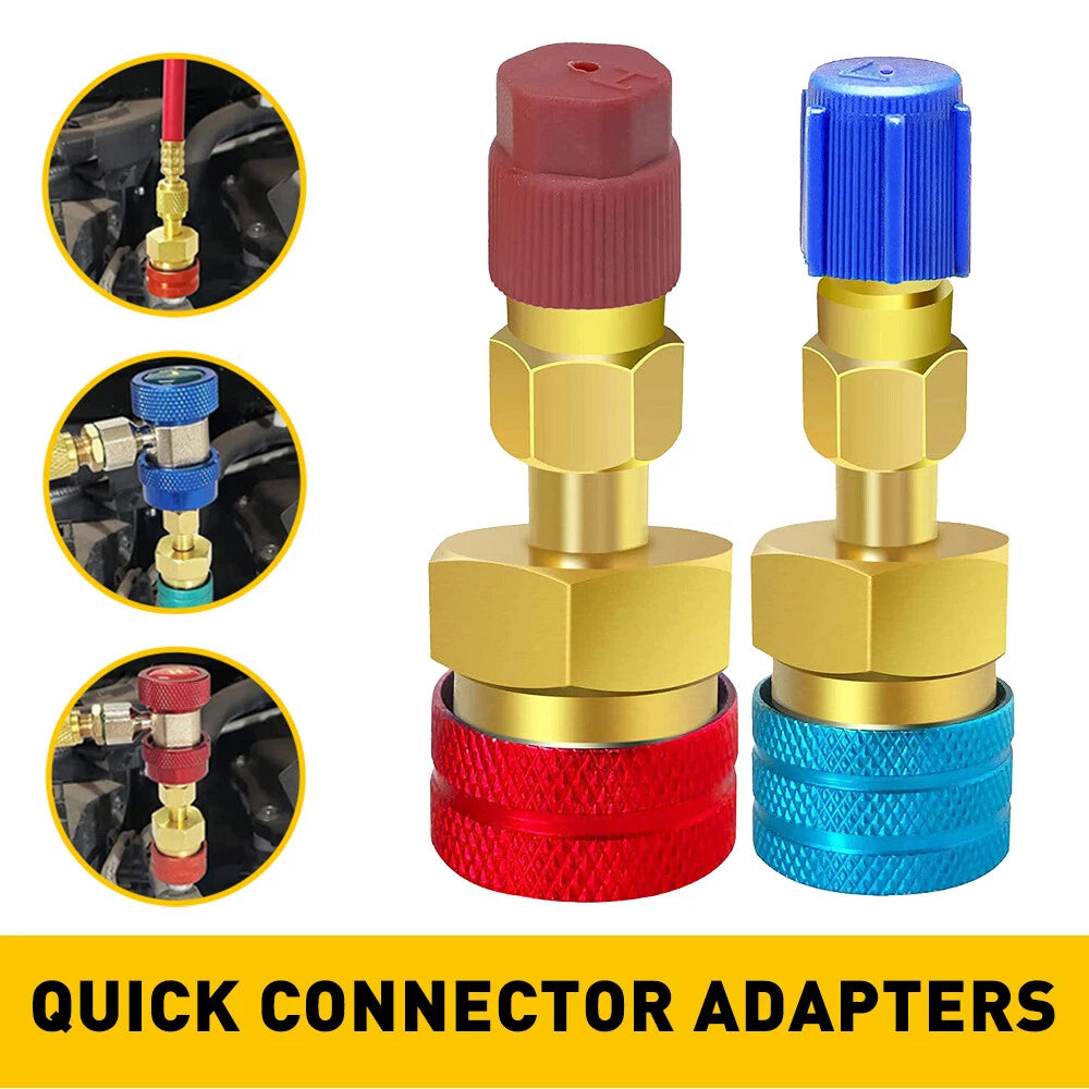2X Quick Adapter Connector Couplers for Auto A/C Gauge Set