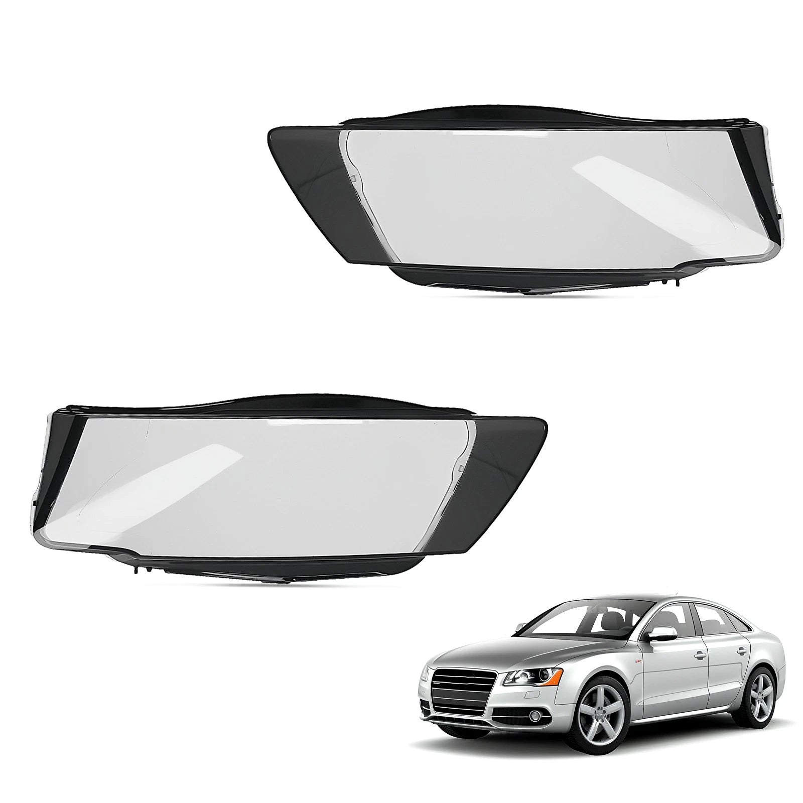 Front Headlight Lens Covers for Audi A5 S5 RS5 (2008–2012) 8T0941030