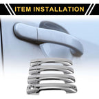Set of 4 Car Door Handle Protectors for Toyota Tundra (2007–2020) Silver Tone