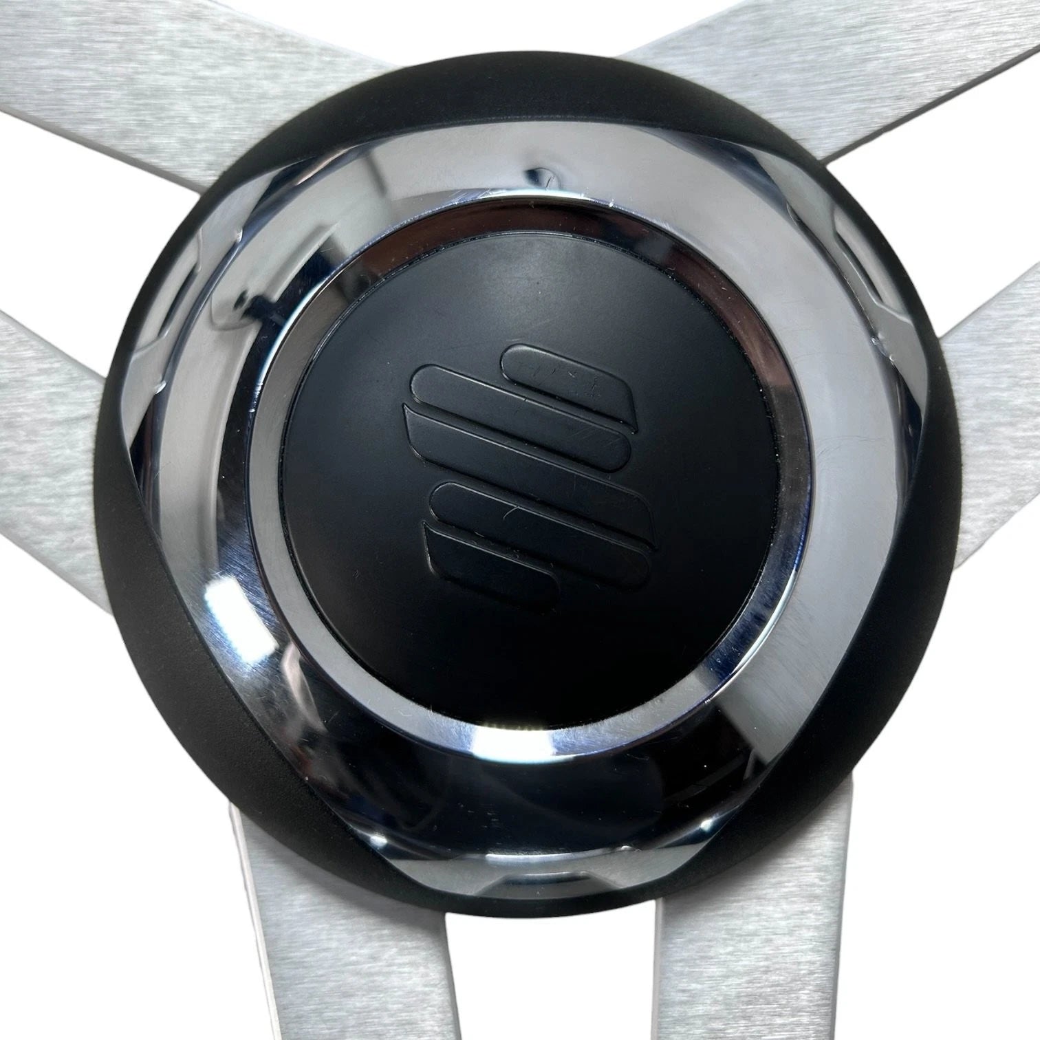 Uflex / Loredan Black & Chrome Aluminum Steering Wheel 13.75" for Universal