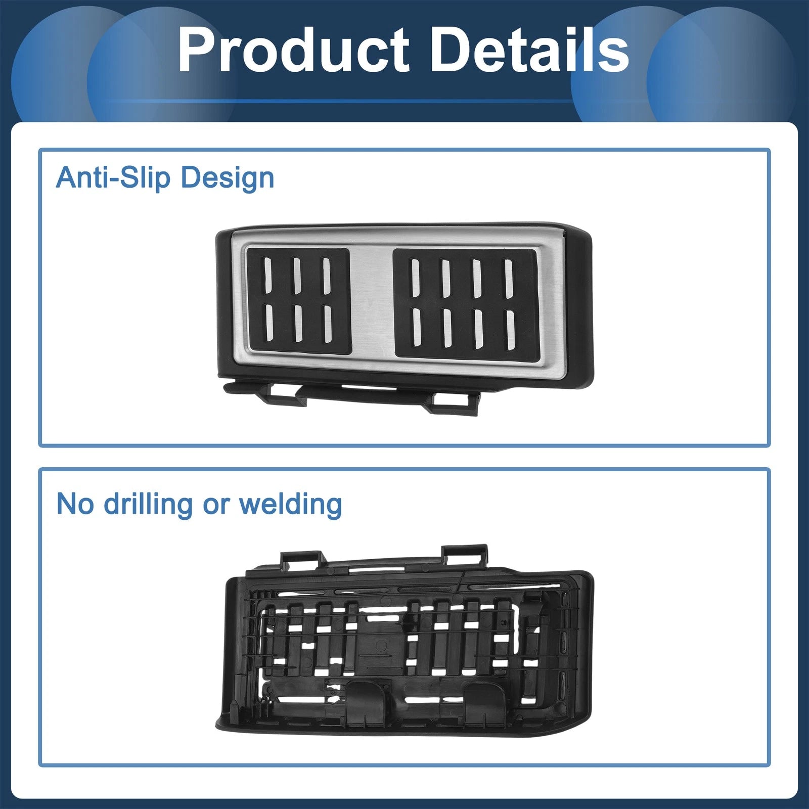 Footrest Pedals Cover for Volkswagen Touran (2017–2021) Silver Tone