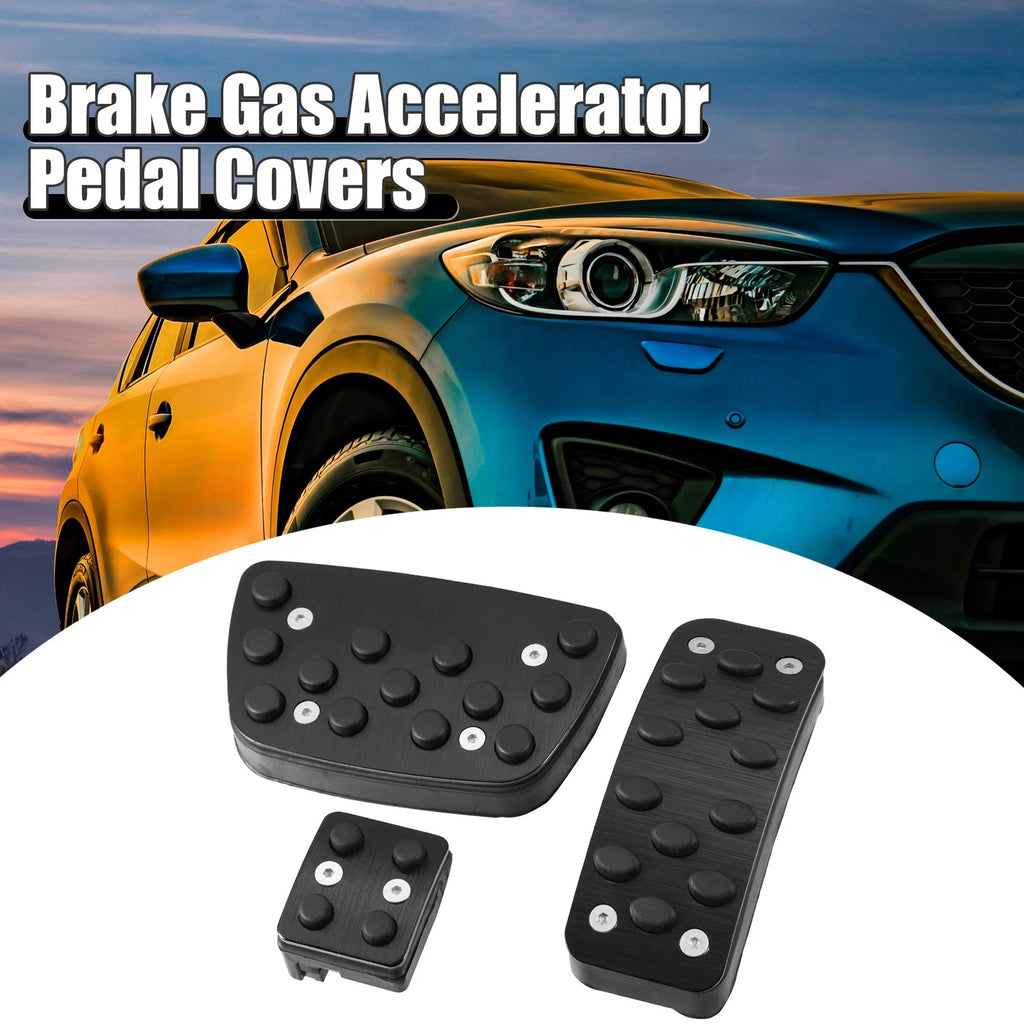 3X Brake Gas Accelerator Pedal Covers for Toyota Camry (2012–2017) Black